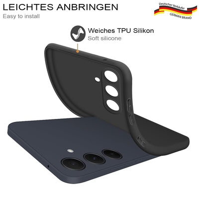 HSP Hülle für Samsung Galaxy A35 5G [Staubabweisend] Handyhülle | Premium TPU Silikon Case Schutzhülle | Kratzfest Stoßfest Fallschutz | Kameraschutz Displayschutz | Passgenau Dünn Matt | Schwarz