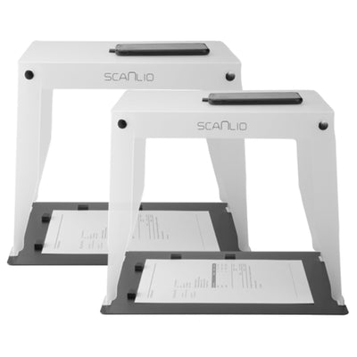 SCANLIO Pro Scanbox, Faltbare Handy Scanner Halterung, Smartphone Scanhilfe Dokumentenscanner und mobiler Scanstand (2X)
