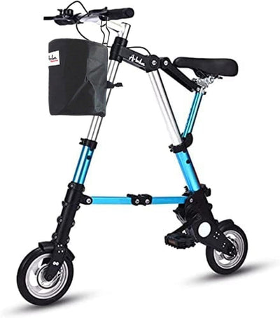 Kcolic 8 Zoll Mini Klappfahrrad Ultraleichtes tragbares Klappfahrrad für Erwachsene Studenten Klappbarer Fahrradträger für Outdoor-Sportarten Radfahren Reisen D,8inch