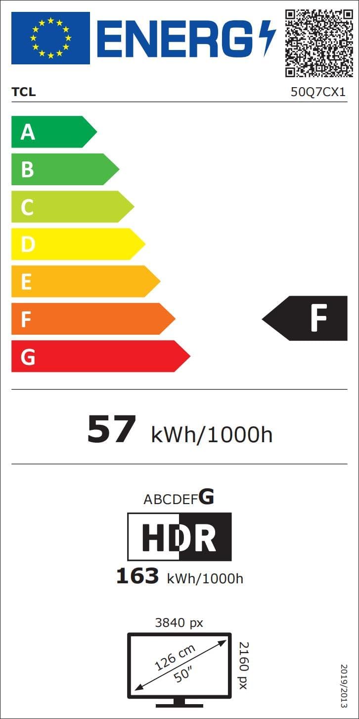 TCL 50Q7C 50 Zoll QD-Mini LED Fernseher, 4K HDR Premium 2000, Smart TV unterstützt durch Google TV (Dolby Vision IQ & Atmos, HVA-Panel, 144Hz Motion Clarity Pro, Freihändige Sprachsteuerung)