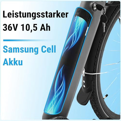 AsVIVA E-Bike BC1-C 28 Zoll – Pedelec Elektrofahrrad mit 250W Bafang Heckmotor, 10,5Ah Akku, 7-Gang Kettenschaltung, hydraulische Scheibenbremsen, LED-Beleuchtung, USB-Ladefunktion
