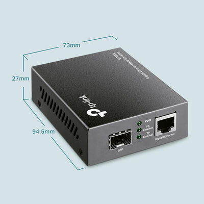 TP-Link Gigabit SFP Media Converter, Complies with IEEE 802.3ab and IEEE 802.3z, FX Port Supports Hot-Swappable (MC220L)
