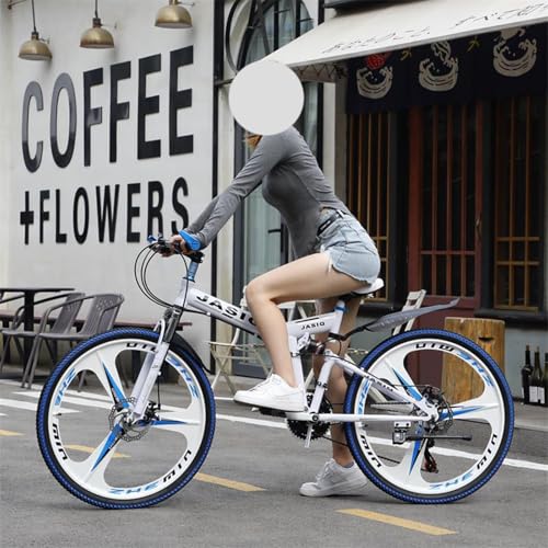 Wmmner Klappbares Mountainbike 24 Zoll 26 Zoll Erwachsenen- Und Studenten-Speedbike Mit Stoßdämpfer Mountainbike Fahrrad/B/24 Zoll