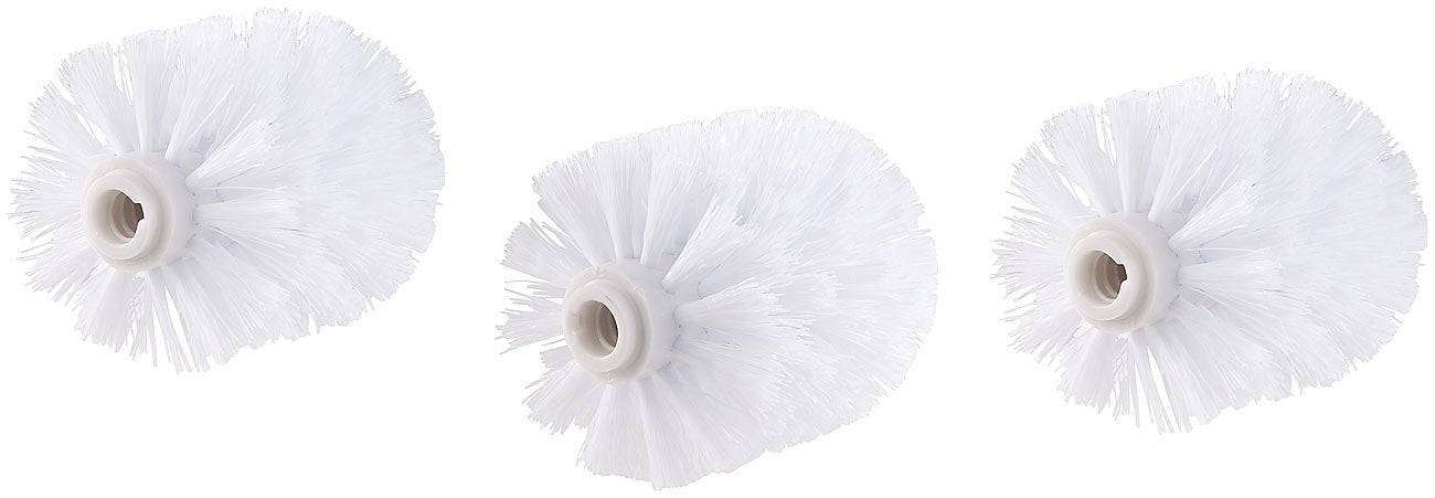 BadeStern Klobürste: WC-Bürste mit Edelstahl-Stiel und 3 Aufsätzen mit Ø 7 cm, weiß (Toilettenbürste 7 cm Durchmesser, WC Bürste 7 cm Durchmesser, Ersatzbürstenkopf)