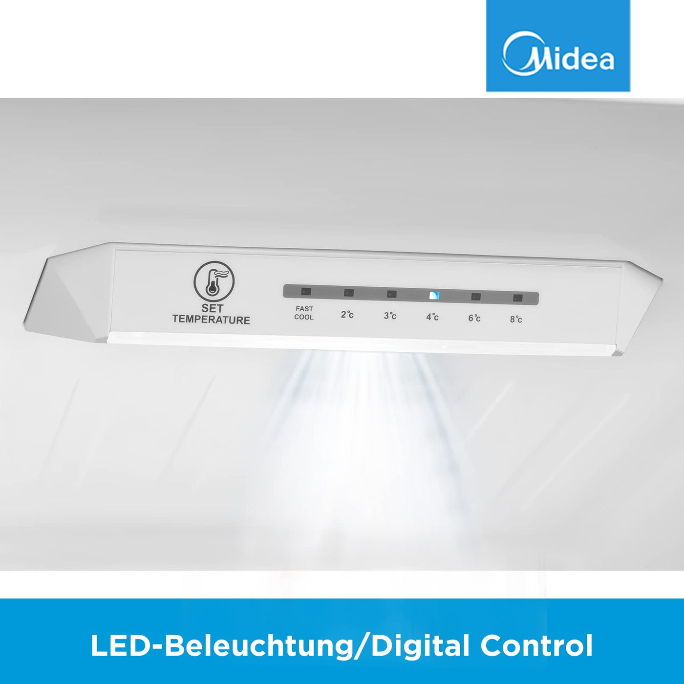 Midea MERB276FGE02A Kühl-/Gefrierkombination/180 cm Höhe/NoFrost/Doppelte Steuerung/Super-Kühlfunktion/219 kWh/Jahr/199L Kühlteil/71L Gefrierteil