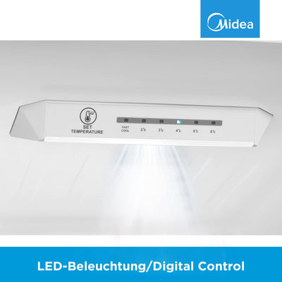Midea MERB276FGE02A Kühl-/Gefrierkombination/180 cm Höhe/NoFrost/Doppelte Steuerung/Super-Kühlfunktion/219 kWh/Jahr/199L Kühlteil/71L Gefrierteil