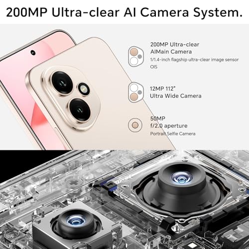 HONOR 400 5G Simlockfreie Handys, 8 GB 256 GB Smartphone, Snapdragon 7 Gen 3, 200 MP ultraklare KI-Kamera, 6,55" 120 Hz AMOLED, 5170 mAh, Dual-SIM, NFC, ohne Ladegerät, Gold