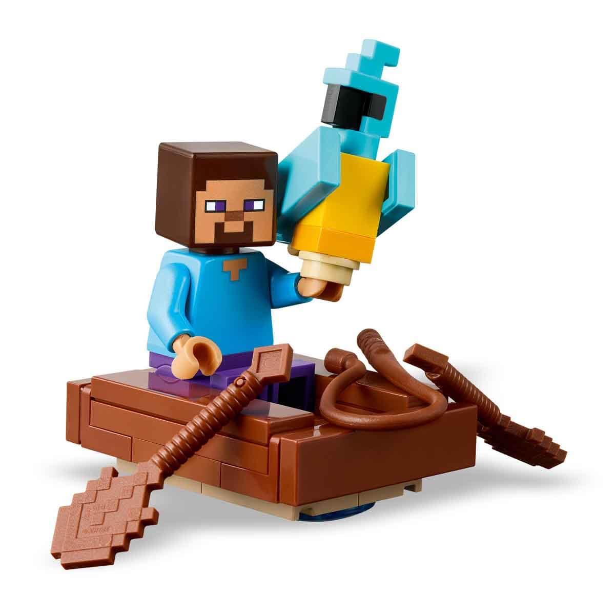 LEGO Minecraft Das TNT-Dschungelhaus - Gamer Spielzeug für Kinder - Interaktives Spielset mit Boot, Steve-, Creeper- und Zombie Minifiguren - Gaming Geschenk für Mädchen & Jungen ab 8 Jahren - 21275