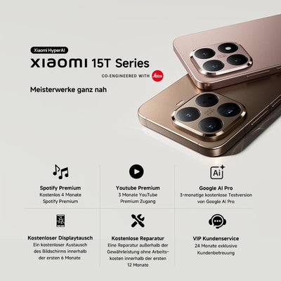 XIAOMI 15T Pro, Smartphone 12+512GB, 6,83" 144Hz augenschonendes Display, MediaTek Dimensity 9400+, 50MP Leica 5X Pro Teleobjektiv, 5500mAh, Schwarz, 2 Jahre Garantie