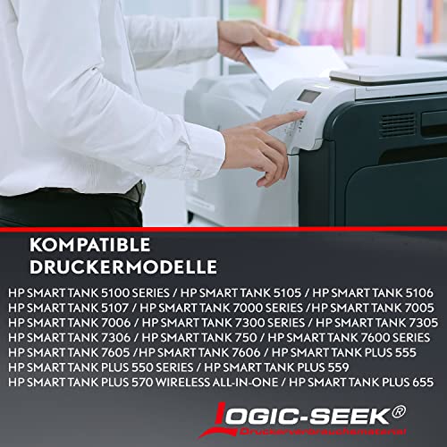 Logic-Seek Druckertinte kompatibel für HP 31 32XL passend für Smart Tank 7305 7005 Smart Tank Plus 570 555 5105 559 315 Smart Tank 7306 7605 7006 (5er Set)