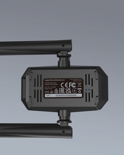 BrosTrend AX1800 High Gain WLAN Stick für PC, WiFi 6 Stick hohe Reichweite, DualBand 1201Mbit/s 5GHz + 574Mbit/s 2.4GHz, USB WLAN Adapter Langstrecken mit Zwei 5dBi-Antennen, NUR für Windows 10/11