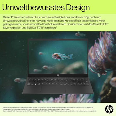 HP Laptop | 15,6" FHD Display | Intel Core i3-N305 | 8 GB DDR4 RAM | 512 GB SSD | Intel UHD Graphics | Windows 11 Home | QWERTZ | Jet Black