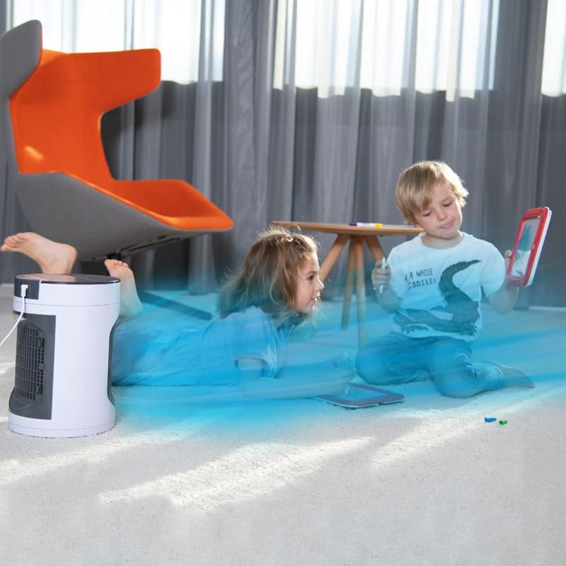 LIVINGTON SmartChill – Klimagerät mit Wasserkühlung – Tragbares Klimagerät mit 3 Stufen – kraftvoller Mini Luftkühler mit Tankvolumen für 12h Kühlung