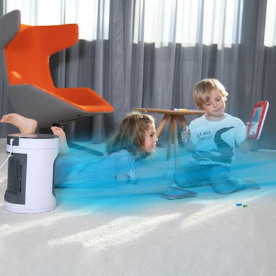 LIVINGTON SmartChill – Klimagerät mit Wasserkühlung – Tragbares Klimagerät mit 3 Stufen – kraftvoller Mini Luftkühler mit Tankvolumen für 12h Kühlung