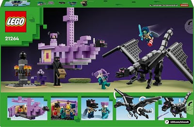 LEGO Minecraft Der Enderdrache und das Endschiff - Interaktives Spielzeug mit Boot, Drache und 3 Figuren, darunter EIN Enderman - Kreatives Gamer Geschenk für Jungen & Mädchen ab 8 Jahren - 21264