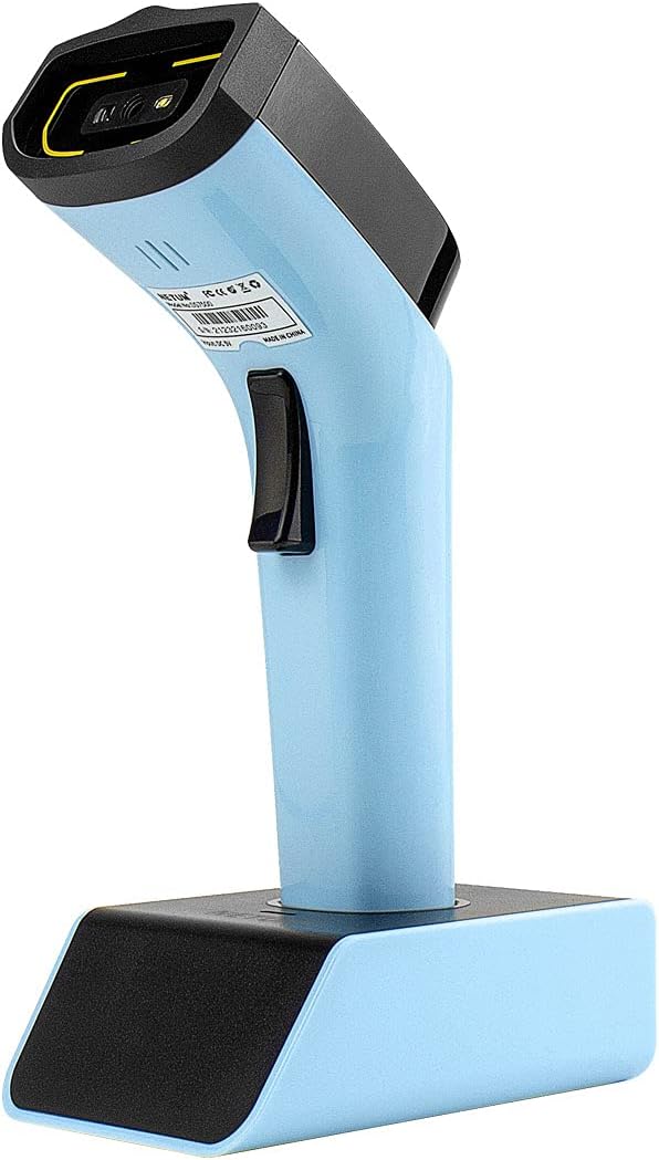 NETUM Bluetooth Wireless 2D Barcode Scanner Automatischer, freihändiger Barcodeleser mit Ladestation und integriertem Speicher, schnelles und präzises Scannen, Übertragungen bis zu 50 Meter - DS7500