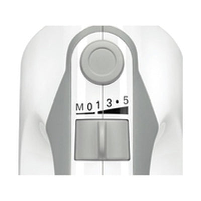 Bosch Hausgeräte ErgoMixx MFQ36400, 2 Rührbesen, 2 Edelstahl-Knethaken, spülmaschinengeeignet, 5 Stufen plus Turbostufe, 450 W, weiß