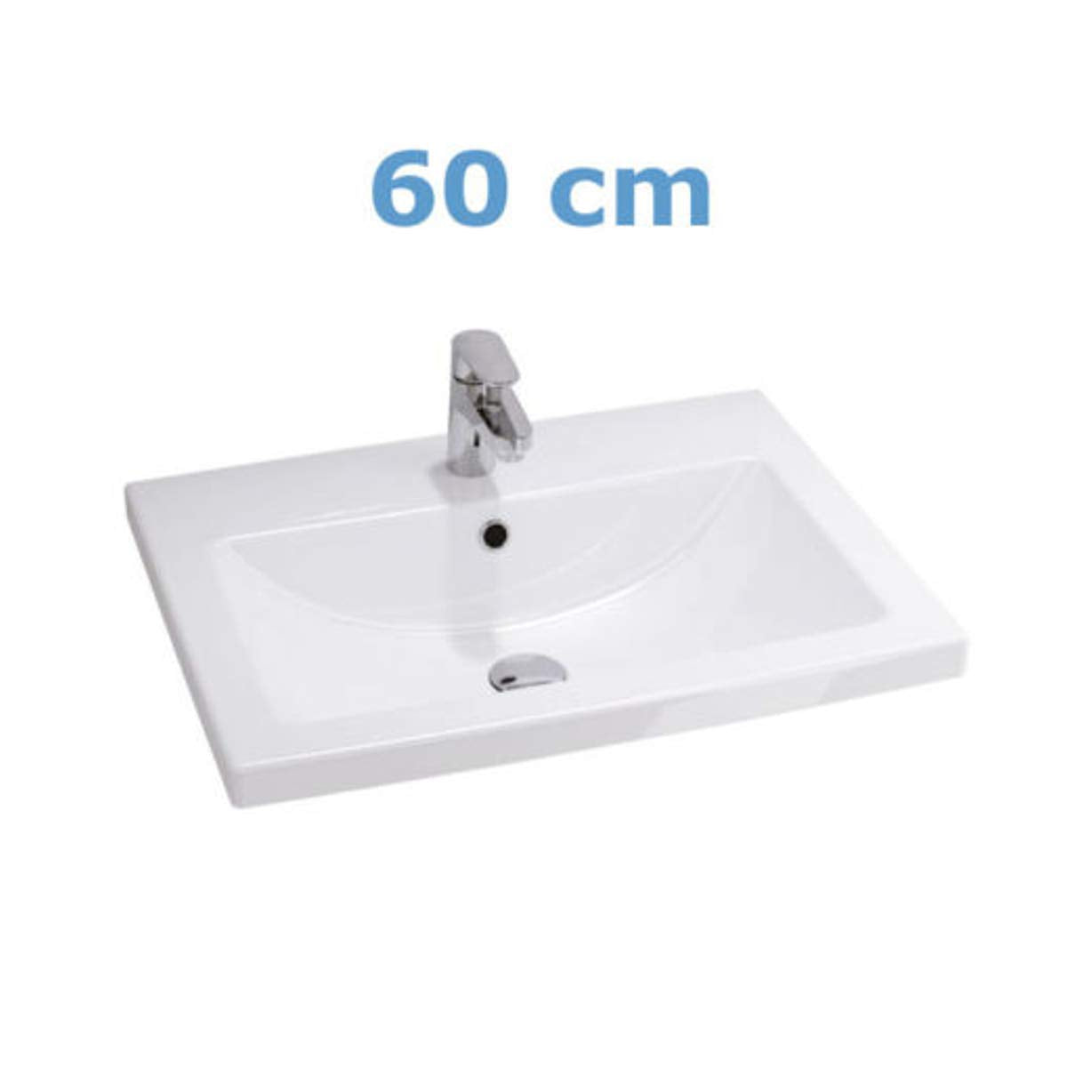 VBChome Waschtischunterschrank 60 cm Waschbecken mit Unterschrank 2 Schubladen Nussbaum Badmöbel weiß Hochglanz Badezimmermöbel hängend