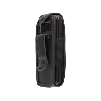 caseroxx Hülle Ledertasche mit Gürtelclip für Oakcastle F100 aus Kunstleder, Tasche mit Gürtelclip und Sichtfenster in schwarz