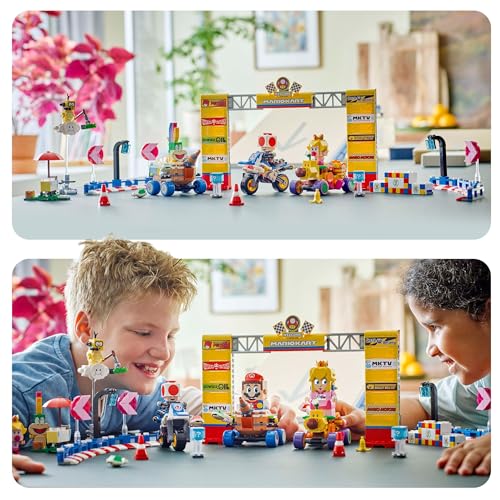LEGO Super Mario: Mario Kart – Baby Peach & Grand Prix-Set, Nintendo Figuren – Toad, Lakitu, Baby Peach und Lemmy, Geschenk für Jungen, Mädchen und Gamer ab 8 Jahren, Abenteuer Spielzeug 72036