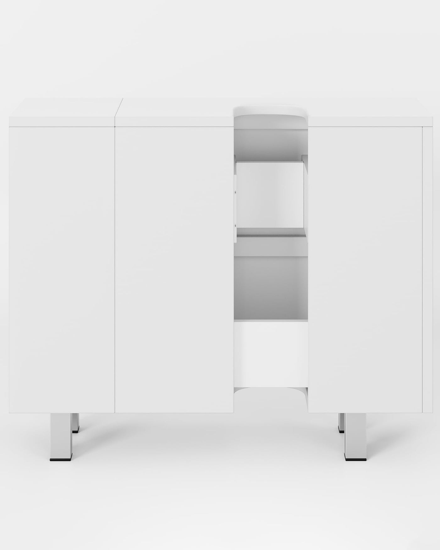 KIMENICH Waschbeckenunterschrank, Badezimmerschrank mit 2 großen Schubladen, Transformierbarer Unterschrank, Verstellbare Ablage, Viel Stauraum, 80 * 30 * 66cm, Weiß