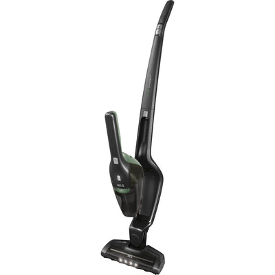 AEG Ergorapido CX7-2-45MÖ 2in1 Akku Staubsauger/50% Recyclingmaterial/beutellos/bis zu 45 min Laufzeit/freistehend/180° Drehgelenk /Bürstenreinigungsfunktion/LED-Lichter/18.5W/ 0.5L/schwarz,grün