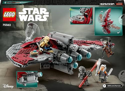LEGO Star Wars Ahsoka Tanos T-6 Jedi Shuttle Set, baubares Raumschiff-Spielzeug mit 4 Minifiguren inkl. Sabine Wren und Marrok mit Lichtschwertern, Geschenk für Fans der Ahsoka-Serie 75362