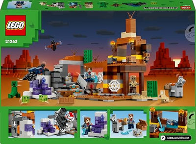 LEGO Minecraft Die Mine in den Badlands -Interaktives Spielzeug mit Forscher-, Creeper- und Spinnen Figuren sowie einer TNT-Explosionsfunktion - Gamer Geschenk für Jungen & Mädchen ab 8 Jahren - 21263