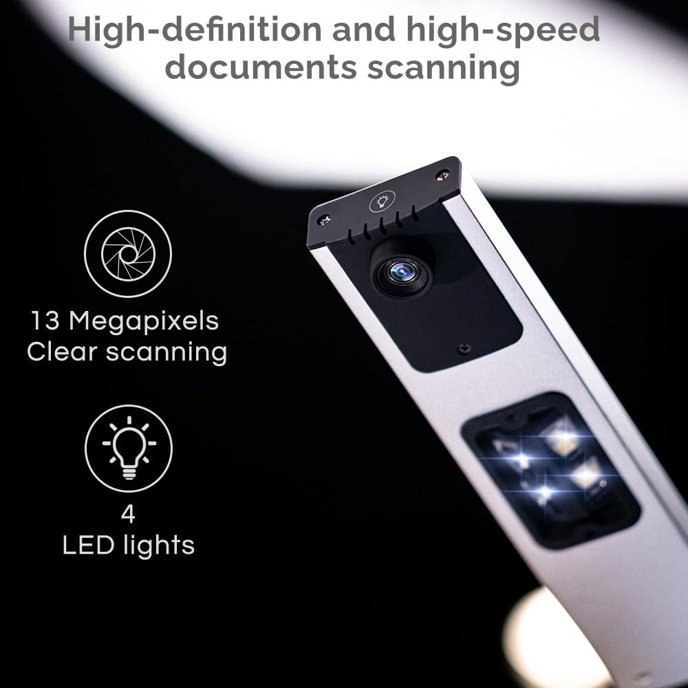 Savornest D800 Dokumentenkamera: Dokumentenscanner HD, 13 MP, USB-Visualisierer, A3-Formaterfassung, OCR-Erkennung für Fernunterricht, Büro und Bildung, Nicht kompatibel mit Mac