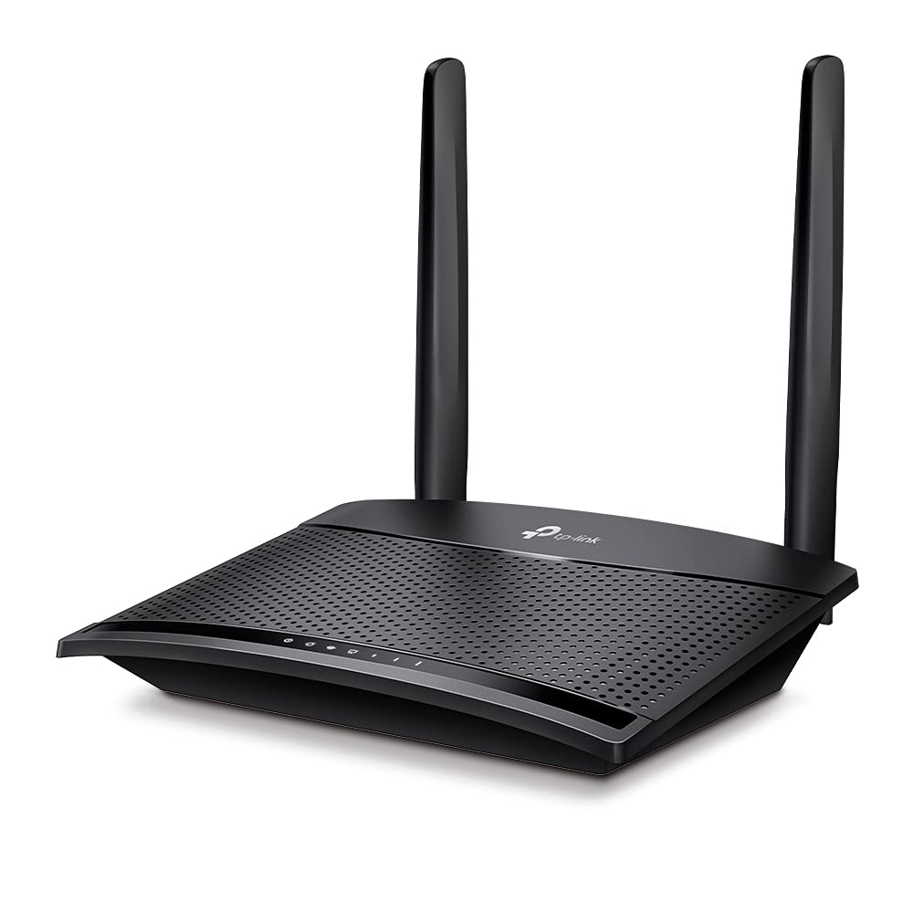 TP-Link 4G LTE Router 150 Mbit/s Wifi N 300 Mbit/s TL-MR100, 4G-Modem, 4G-Box, 2 x SMA für externe Antenne, 2 Ethernet-Ports, abnehmbare Antennen, kompatibel mit jedem Betreiber