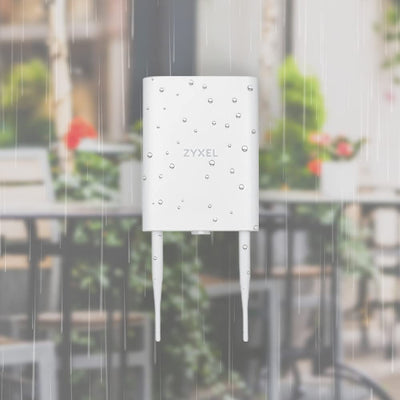 ZYXEL True WiFi 6 AX1800 Outdoor-AP (802.11ax Dual Band), WLAN für kleine Unternehmen mit Smart Mesh, Schutz nach IP55, PoE Injektor inbegriffen, Nebula App/Cloud oder Standalone [NWA55AXE