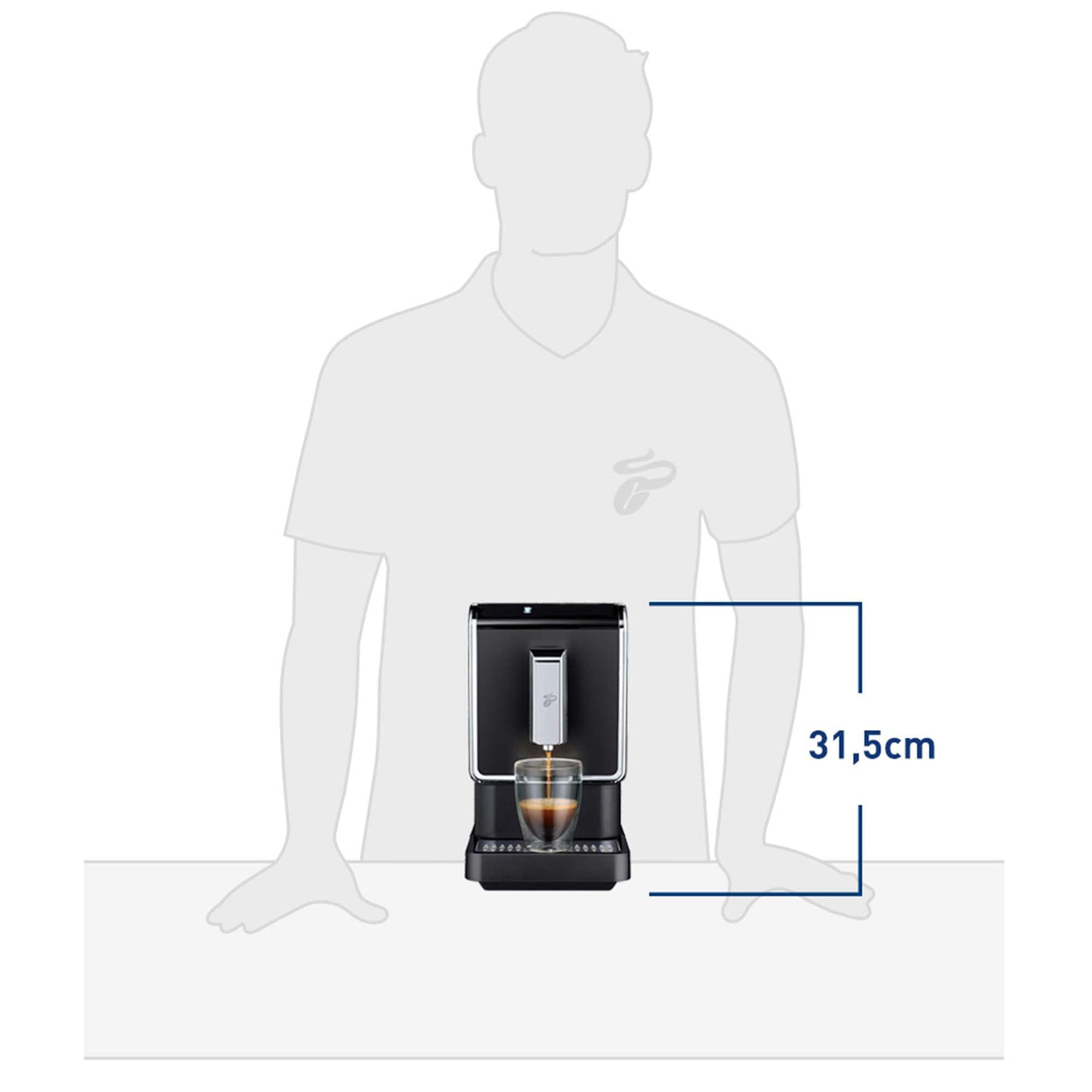 Tchibo Kaffeevollautomat Esperto Latte mit Milchaufschäumfunktion für Caffè Crema, Espresso und Milchspezialitäten, Anthrazit