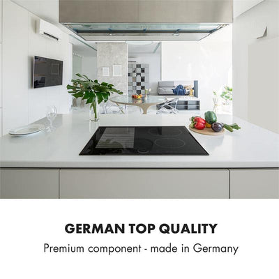 Klarstein Induktionskochfeld, Glaskeramik Kochfeld, mit 4 Platten, Einbau- mit Touch-Display, Digitalanzeige und Timer-Funktion, Schnelles Aufheizen, 7000 Watt