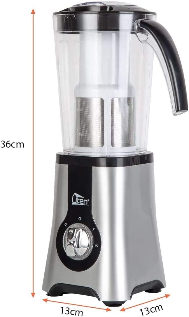 Uten Standmixer Mixer Smoothie Maker Multifunktion Standmixer Entsafte Fleisch Ice Crusher Elektrisch edelstahl Mixer mit Flasche Mixer Küche 5 in 1 (380W，22000U/Min)