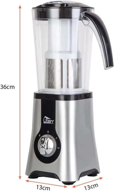 Uten Standmixer Mixer Smoothie Maker Multifunktion Standmixer Entsafte Fleisch Ice Crusher Elektrisch edelstahl Mixer mit Flasche Mixer Küche 5 in 1 (380W，22000U/Min)