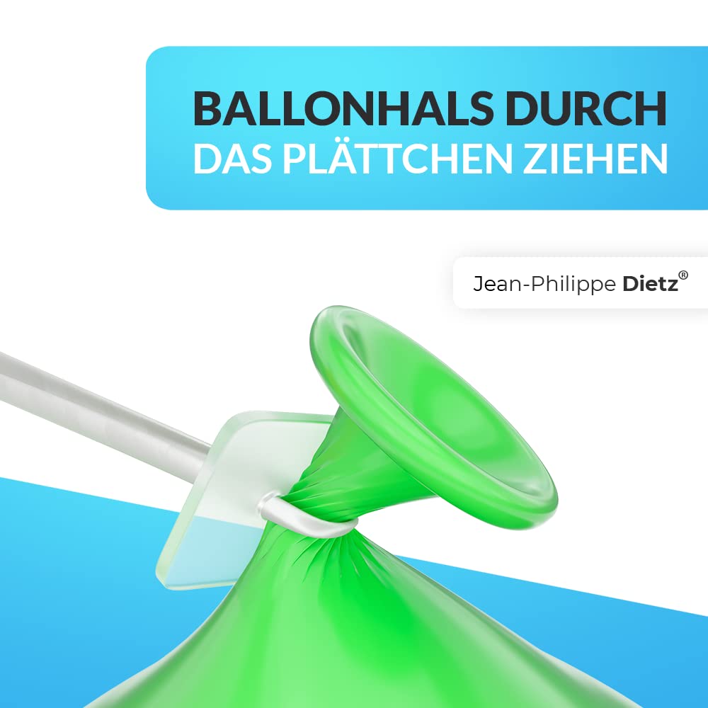 100 Ballonverschlüsse Helium mit Polyband weiss | Made in Germany | Ballonband mit Schnellverschluss | Ballonverschluss Ballonbänder | Jean-Philippe Dietz® Luftballonverschlüsse