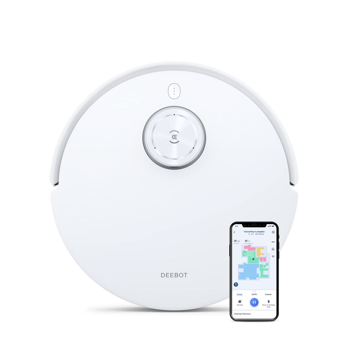 ECOVACS DEEBOT T10, Staubsaugerroboter mit vibrierenden Wischplatten (OZMO 3.0), 3000PA Saugstärke, Hinderniserkennung mit KI (AIVI 3.0), 3D-Kartierung, 5200 mAh Akku, YIKO Sprachassistent