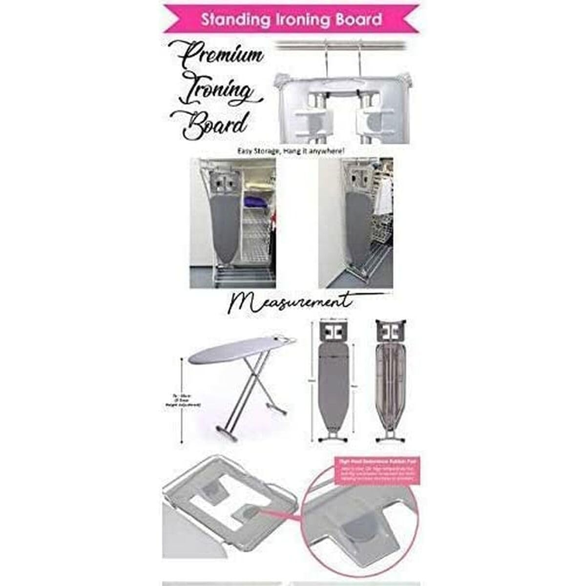 Vileda Express Rapid Bügelbrettbezug für Dampfbügelstation, metallisierte und wärmereflektierende Oberfläche für schnelleres Bügeln, Bügelbretter von 30-45cm x 110-130cm, Farbe Silber-Grau Metallic