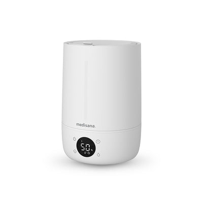 medisana AH 663 Luftbefeuchter mit Hygrometer und Ultraschall-Technologie, Lufterfrischer elektrisch mit LED-Anzeige, Timer und Schlafmodus, Diffuser für Büro, Schlafzimmer, Wohnzimmer, Kinderzimmer