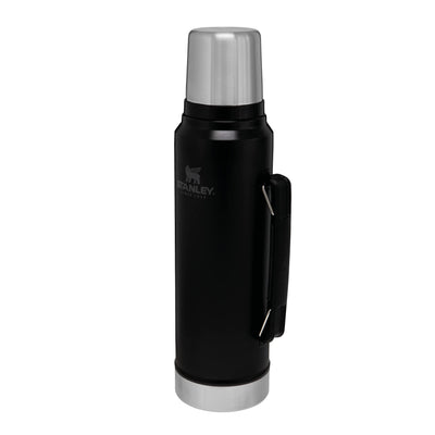 Stanley Classic Legendary Thermosflasche 1L - Thermos Hält 24 Stunden Heiß oder Kalt - Edelstahl Thermoskanne - BPA-Frei - Spülmaschinenfest - Matte Black