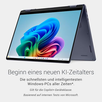 Dell 16 Plus 2-in-1 Laptop Copilot+ DB06250 – 16" 2.5K (2560 x 1600) Touch, HDR600, Intel Core Ultra 7 Series 2, 16GB LPDDR5X, 1TB SSD, Windows 11 Home, FHD-Kamera, QWERTZ-Tastatur, Indigo Blau