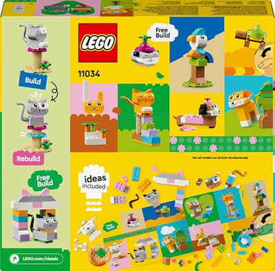 LEGO Classic Kreative Tiere - Spielzeugtiere zum Bauen und Spielen - Lernspielzeug mit Hund, Katze, Hase, Hamster & Vogel - Spielset als Kinder Geschenk für Mädchen und Jungen ab 5 Jahren - 11034