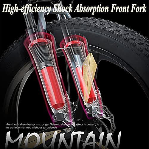 Wmmner Mountainbike für Erwachsene, 24-Zoll-Räder, Herren, Stahlrahmen für Damen, Mountainbikes mit fettigen Reifen, Mountainbike mit hartem Schaft, mechanische Scheibenbremsen, Grau, 27 Gänge