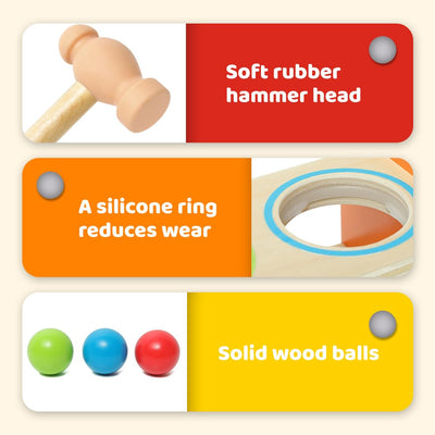 Hape Xylophon und Hammerspiel mit ausziehbarem Xylophon, multifunktionales Holzspielzeug, ab 12 Monaten