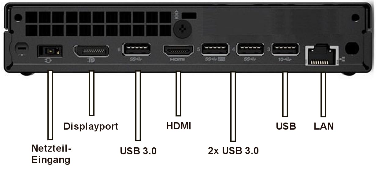 Lenovo ThinkCentre M715q Mini PC Business Office Multimedia Computer mit 3 Jahren Garantie! | AMD Ryzen5 3400GE, 8 Threads, 4 GHz | Vega 11 | 16 GB DDR4 | 512 GB SSD | USB3 | Windows 11 Prof. | 7785