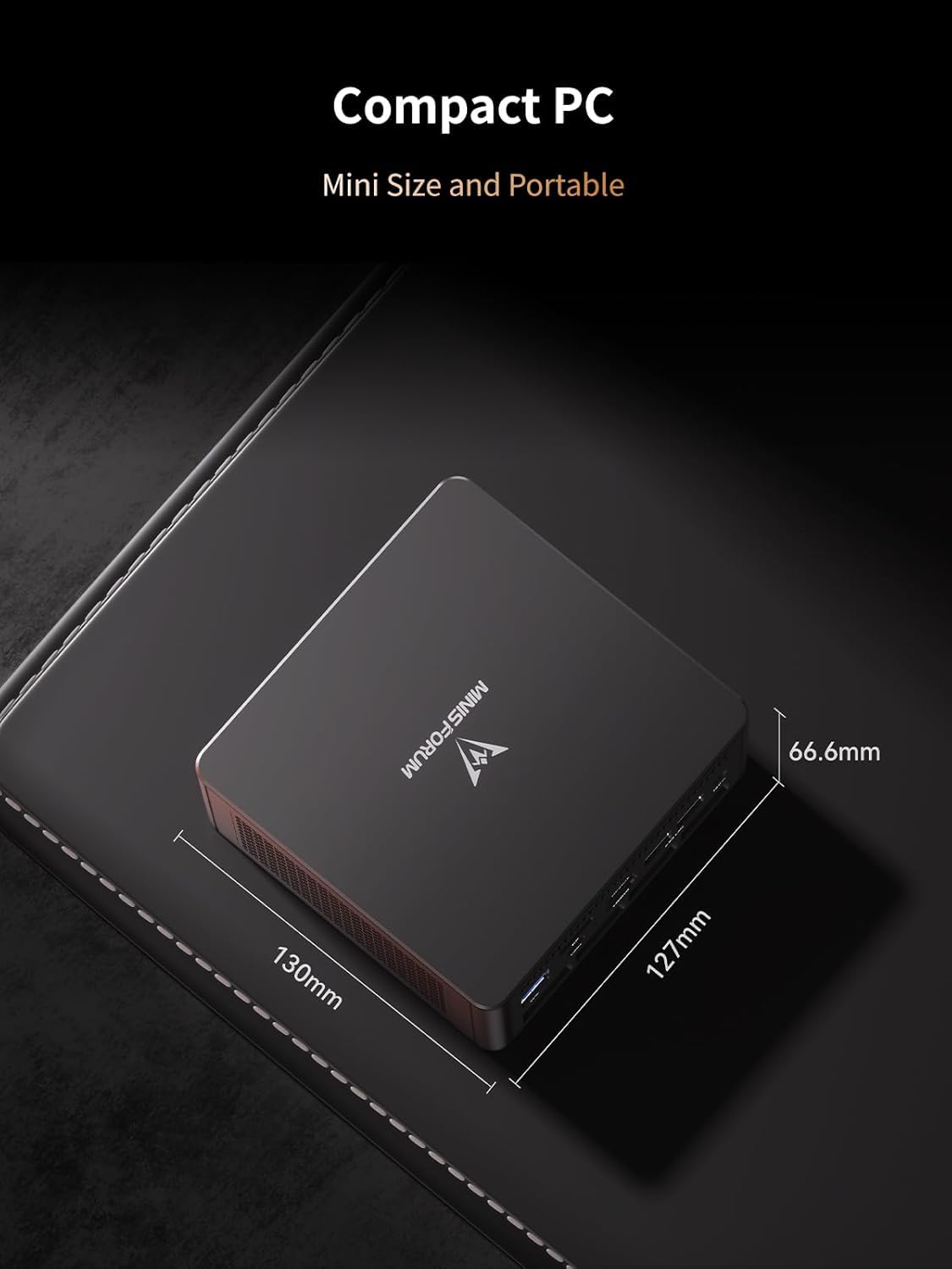 MINIS FORUM UM890 Pro Mini PC, AMD Ryzen 9 8945HS Prozessor, 8 Kerne/16 Threads bis zu 5,2 GHz, AMD Radeon 780M, 32 GB DDR5 bis zu 5600 MHz/1 TB SSD, HDMI/DP/USB4 × 2, RJ45 2,5 G × 2, Oculink Port
