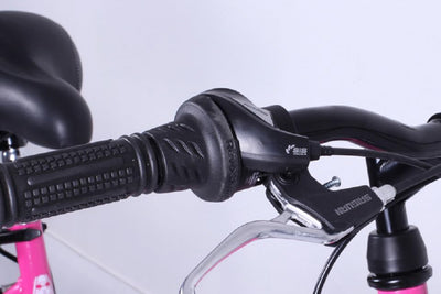 24 Zoll Mädchenfahrrad 21-Gang Shimano Schaltung mit Beleuchtung nach STVO Rosa Doppelrahmen