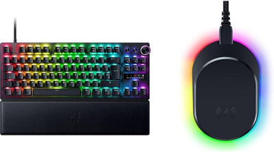 Razer Huntsman V3 Pro Tenkeyless - Analoge optische E-Sport-Tastatur & Mouse Dock Pro & Charging Puck