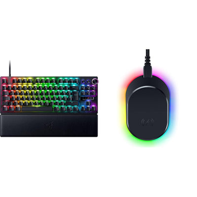 Razer Huntsman V3 Pro Tenkeyless - Analoge optische E-Sport-Tastatur & Mouse Dock Pro & Charging Puck