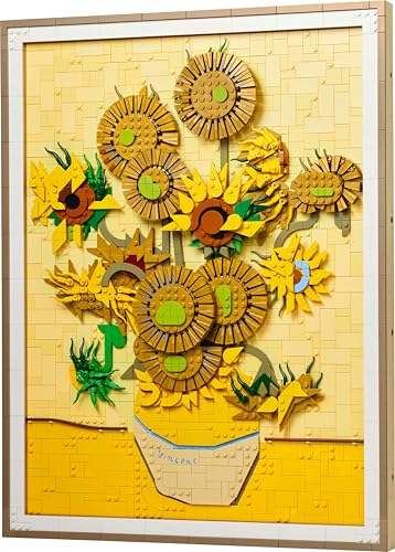 LEGO Art Vincent Van Gogh – Sonnenblumen - 3D-Blumengemälde mit beweglichen Blüten - Deko fürs Wohnzimmer oder Büro - Bausatz für Erwachsene - Kreative Geschenkidee für Männer & Frauen 31215